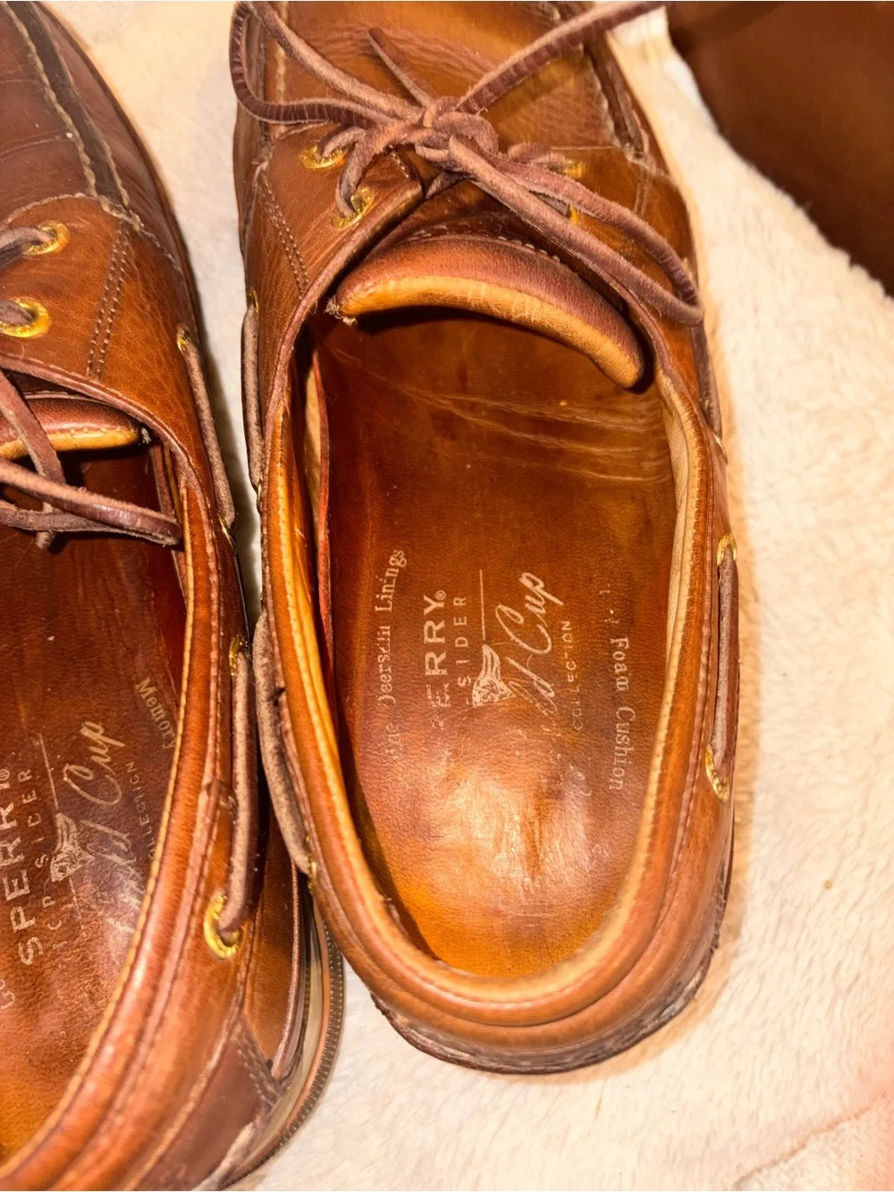 premium Sperry boat shoes (especially Gold Cup or leather models with Vibram)